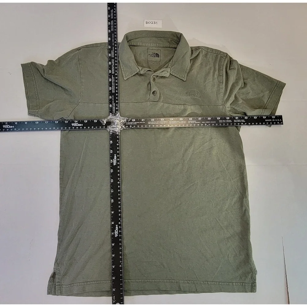 The North Face Mens Polo Shirt Small Olive Green Short Sleeve Casual‎
